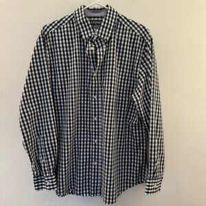 Savane Black and White Casual Button Down Shirt